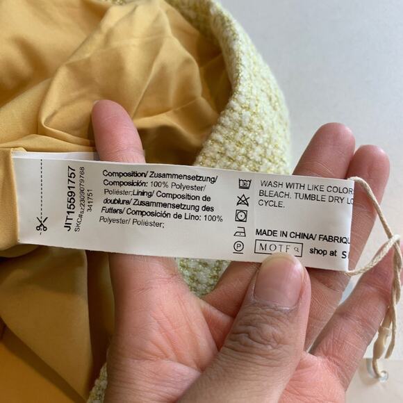 Motf Dress Womens XS Extra Small Two Tone Beaded Tweed Metallic Lined Back Zip - Picture 12 of 16